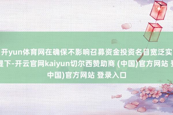 开yun体育网在确保不影响召募资金投资名目宽泛实行的前提下-开云官网kaiyun切尔西赞助商 (中国)官方网站 登录入口