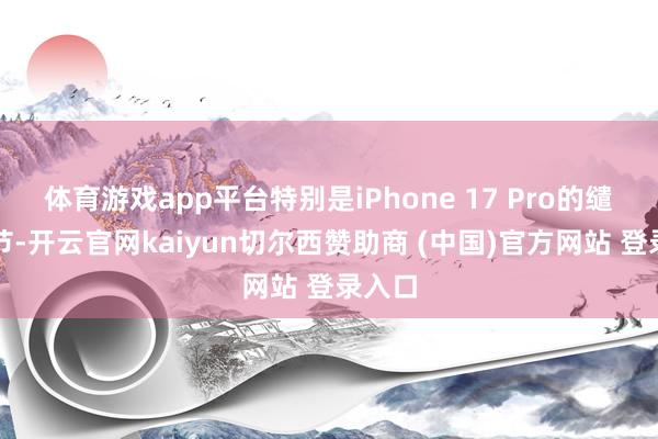 体育游戏app平台特别是iPhone 17 Pro的缱绻细节-开云官网kaiyun切尔西赞助商 (中国)官方网站 登录入口
