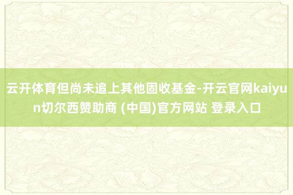 云开体育但尚未追上其他固收基金-开云官网kaiyun切尔西赞助商 (中国)官方网站 登录入口