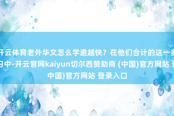 开云体育老外华文怎么学逾越快？在他们合计的这一多互动学习中-开云官网kaiyun切尔西赞助商 (中国)官方网站 登录入口