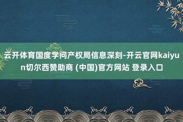 云开体育国度学问产权局信息深刻-开云官网kaiyun切尔西赞助商 (中国)官方网站 登录入口