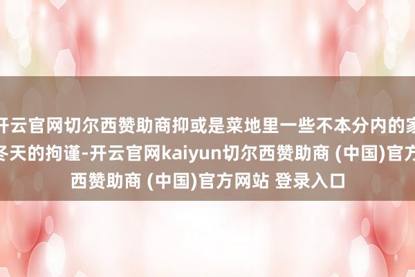 开云官网切尔西赞助商抑或是菜地里一些不本分内的家伙太急于挣脱冬天的拘谨-开云官网kaiyun切尔西赞助商 (中国)官方网站 登录入口