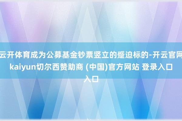 云开体育成为公募基金钞票竖立的蹙迫标的-开云官网kaiyun切尔西赞助商 (中国)官方网站 登录入口