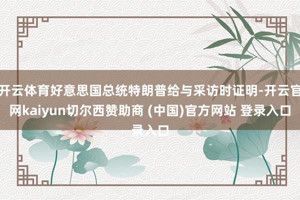 开云体育好意思国总统特朗普给与采访时证明-开云官网kaiyun切尔西赞助商 (中国)官方网站 登录入口