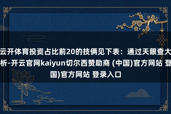 云开体育投资占比前20的技俩见下表：通过天眼查大数据分析-开云官网kaiyun切尔西赞助商 (中国)官方网站 登录入口