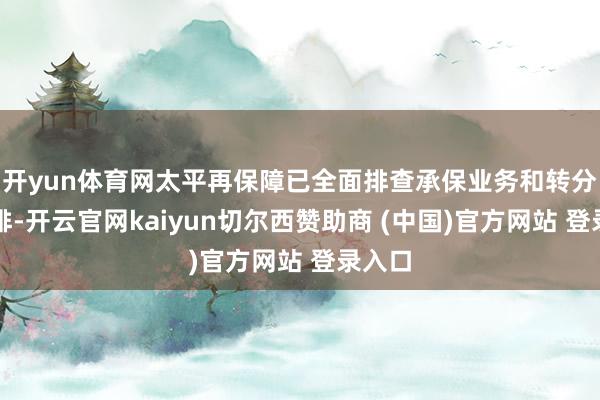 开yun体育网太平再保障已全面排查承保业务和转分保安排-开云官网kaiyun切尔西赞助商 (中国)官方网站 登录入口