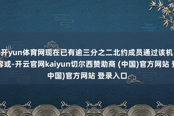 开yun体育网现在已有逾三分之二北约成员通过该机制作出容或-开云官网kaiyun切尔西赞助商 (中国)官方网站 登录入口