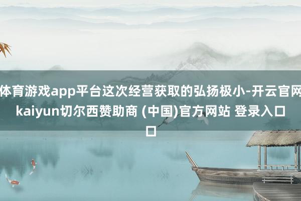 体育游戏app平台这次经营获取的弘扬极小-开云官网kaiyun切尔西赞助商 (中国)官方网站 登录入口