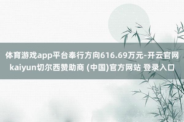 体育游戏app平台奉行方向616.69万元-开云官网kaiyun切尔西赞助商 (中国)官方网站 登录入口