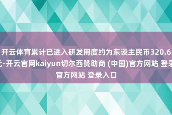 开云体育累计已进入研发用度约为东谈主民币320.66万元-开云官网kaiyun切尔西赞助商 (中国)官方网站 登录入口